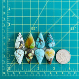 Large Mixed Teardrop Mixed Turquoise, Set of 8 Dimensions