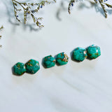 Small Mint Green Hexagon Broken Arrow Variscite, Set of 6 Background