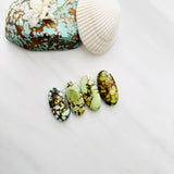 Large Royal Orange Oval Mixed Turquoise, Set of 4 Background