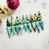Medium Mixed Teardrop Mixed Turquoise, Set of 18 Background