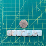 Medium Faint Blue Barrel Sand Hill Turquoise, Set of 7 Dimensions