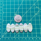 Medium Faint Blue Oval Green Serpentine Serpentine, Set of 6 Dimensions