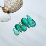 Large Sea Green Teardrop Crescent Lake Variscite, Set of 5 Background