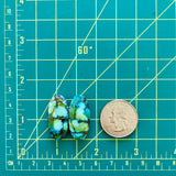 Large Sea Green Oval Treasure Mountain Turquoise, Set of 2 Dimensions