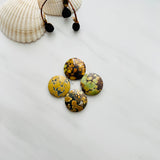 Medium Royal Orange Round Treasure Mountain Turquoise, Set of 4 Background