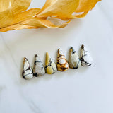 Large Earth Brown Teardrop Purple Lavender Variscite, Set of 6 Background