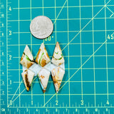 Medium Deep Green Shield Royston Turquoise, Set of 6 Dimensions
