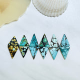 Large Mixed Triangle Mixed Turquoise, Set of 12 Background