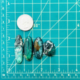 Large Deep Blue Mixed Crescent Lake Variscite, Set of 4 Dimensions
