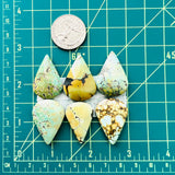 Large Mixed Teardrop Mixed Turquoise, Set of 6 Dimensions
