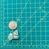 Medium Faint Green Mixed Carico Lake Turquoise, Set of 3 Dimensions