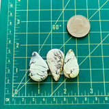 Large Faint Green Teardrop Crescent Lake Variscite, Set of 3 Dimensions