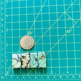 Medium Mixed Bar Wild Horse Turquoise, Set of 4 Dimensions