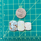 Medium Faint Blue Barrel Sand Hill Turquoise, Set of 3 Dimensions