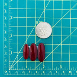 Large Red Oval Rosarita, Set of 3 Dimensions