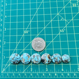 Medium Ocean Blue Round Yungai Turquoise, Set of 6 Dimensions