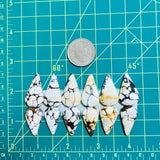 Large Earth Brown Teardrop Purple Lavender Variscite, Set of 12 Dimensions