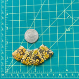 Large Royal Orange Freeform Treasure Mountain Turquoise, Set of 4 Dimensions