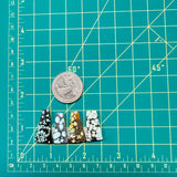 Medium Mixed Trapezoid Mixed Turquoise, Set of 4 Dimensions
