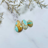 Large Faint Blue Mixed Royston Turquoise, Set of 3 Background