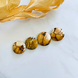 Medium Royal Orange Round Purple Lavender Variscite, Set of 4 Background