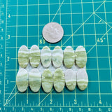 Medium Lime Green Oval Green Serpentine Serpentine, Set of 12 Dimensions