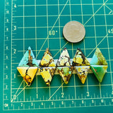 Medium  Mixed Triangle Mixed Turquoise, Set of 10 Dimensions