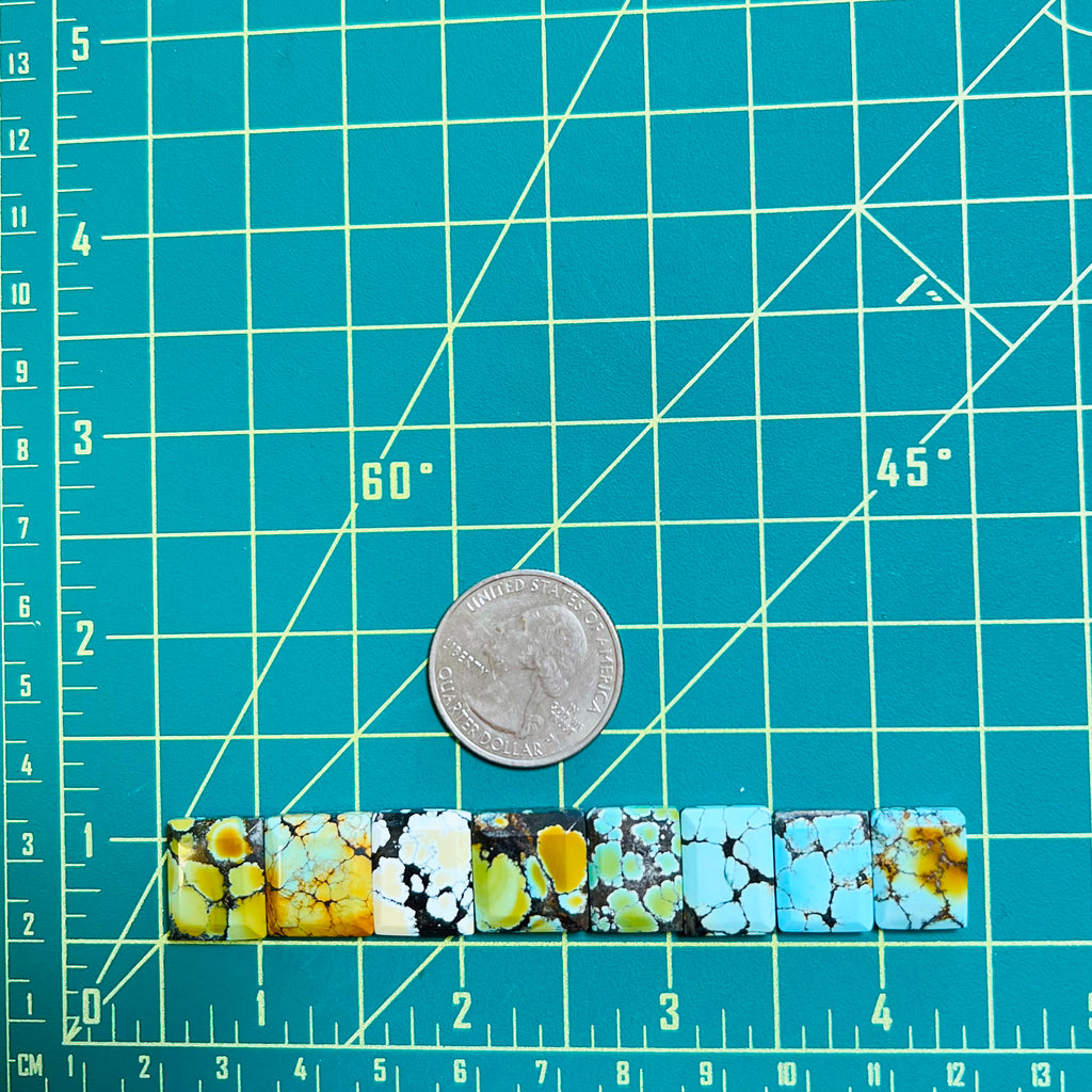 Small Mixed Bar Mixed Turquoise, Set of 8 Turquoise Moose