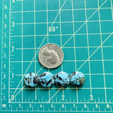 Small Sky Blue Round Yungai Turquoise, Set of 4 Dimensions