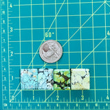 Medium Mixed Bar Wild Horse Turquoise, Set of 4 Dimensions