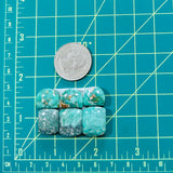 Medium Mint Green Mixed Broken Arrow Variscite, Set of 6 Dimensions