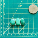 Small Mint Green Oval Crescent Lake Variscite, Set of 3 Dimensions