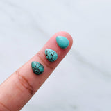 6x8mm Teardrop Green Egyptian, Set of 4