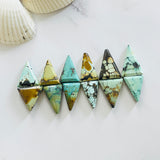 Medium Mixed Triangle Mixed Turquoise, Set of 12 Background