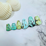 Large Mixed Petal Mixed Turquoise, Set of 6 Background