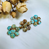 Small Mixed Hexagon Number 8 Turquoise, Set of 21 Background