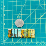 Medium Mixed Bar Mixed Turquoise, Set of 8 Dimensions
