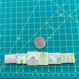 Medium Lime Green Bar Green Serpentine Serpentine, Set of 12 Dimensions