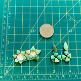 Small Mint Green Mixed Lucid Variscite, Set of 21 Dimensions