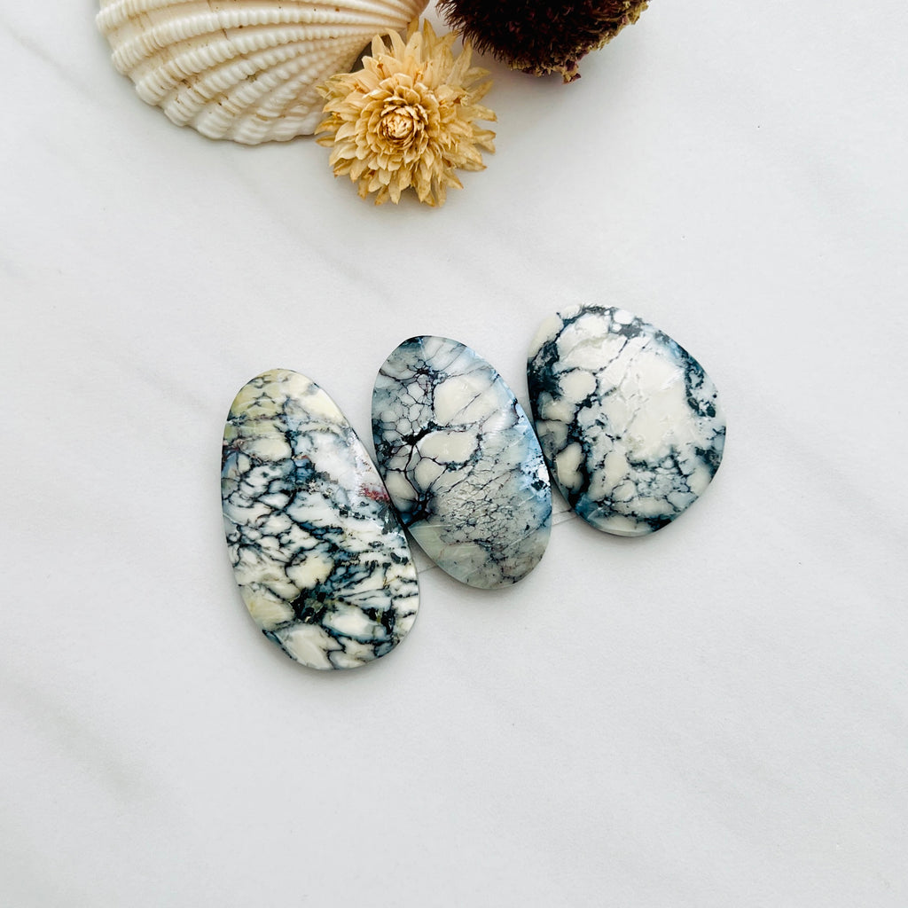 Large Mixed Freeform Purple Lavender Variscite, Set of 3
