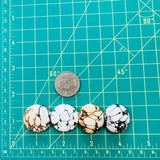 Large Royal Orange Round Purple Lavender Variscite, Set of 4 Dimensions