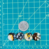 Medium Royal Orange Round Purple Lavender Variscite, Set of 4 Dimensions