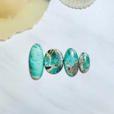 Large Mint Green Mixed Crescent Lake Variscite, Set of 4 Background