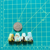 Medium Mixed Freeform Mixed Turquoise, Set of 4 Dimensions