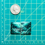 Large Deep Blue Bar Crescent Lake Variscite, Set of 2 Dimensions