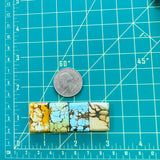 Large Mixed Bar Mixed Turquoise, Set of 4 Dimensions