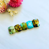 Medium Mixed Barrel Mixed Turquoise, Set of 5 Background