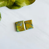 Medium Royal Orange Square Treasure Mountain Turquoise, Set of 2 Background