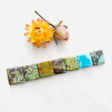 Large Mixed Square Mixed Turquoise, Set of 7 Background