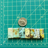 Large Mixed Bar Mixed Turquoise, Set of 7 Dimensions